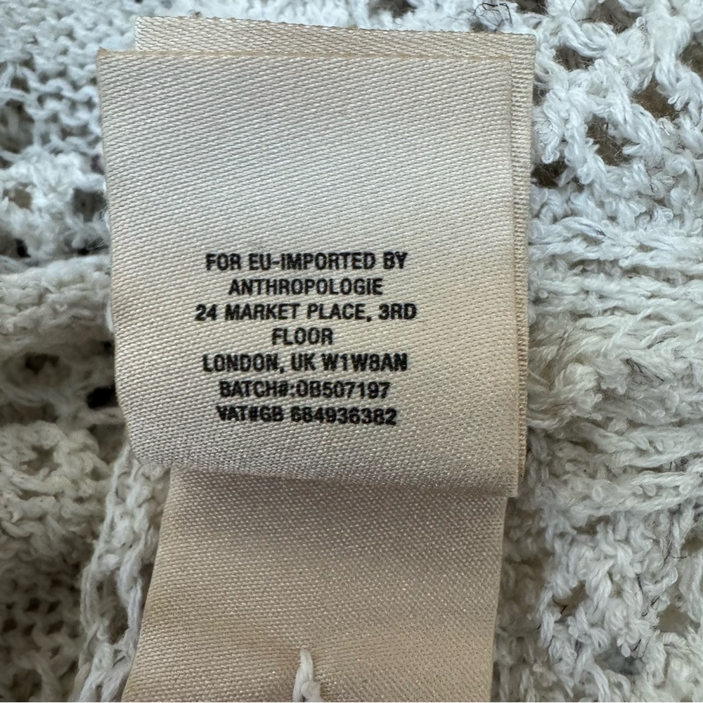 Knitted & Knotted Anthropologie Floral Embroidery Oversized Luana Poncho Sweater - Picture 13 of 14